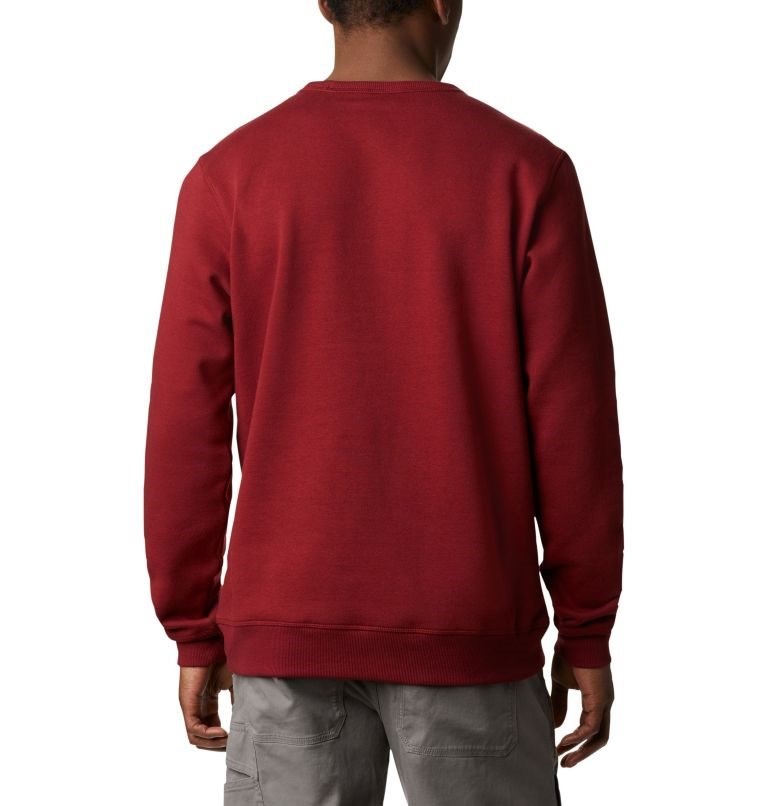 Columbia Sweatshirts On Sale USA - Red Mens Logo Fleece Crew